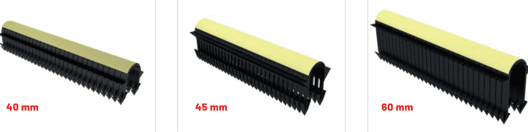 Clip Tacker Sistema Italia in polipropilene nelle tre misure disponibili: 40 mm, 45 mm e 60 mm