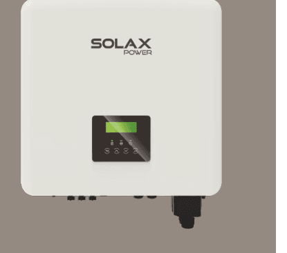 Render dell'inverter trifase ibrido SolaX X3-Hybrid G4 da 6,0 kW, corpo bianco con display frontale LCD