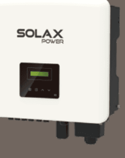 Render dell'inverter trifase Solax X3-PRO G2 da 15,0 kW, corpo bianco con display LCD frontale e connettori inferiori