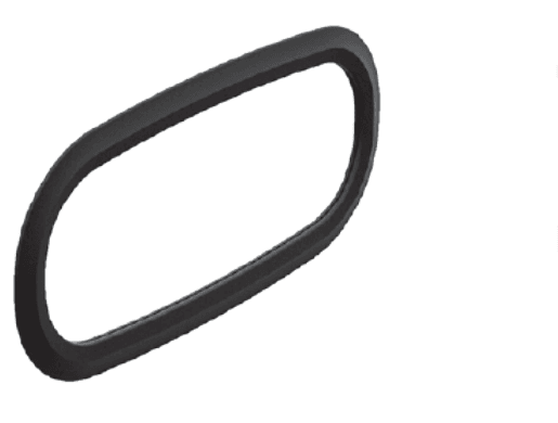 O-ring in gomma sintetica per condotto ovale, forma ad anello ovale nera