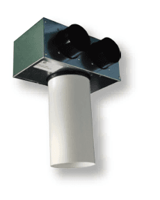 Plenum doppio da soffitto Sistema in lamiera con due ingressi da Ø80 mm e collo di uscita Ø125 mm