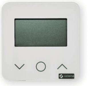 Termostato digitale da ambiente con display LCD retroilluminato e tre tasti a sfioramento