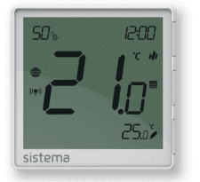Termostato ZigBee Sistema con batteria Li-Ion, display LCD che mostra temperatura, umidità e orario