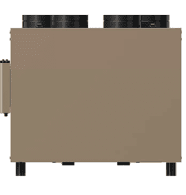 Unità di ventilazione Premium Home 800v: vista laterale del corpo con i quattro attacchi circolari sul lato superiore